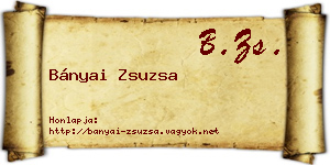 Bányai Zsuzsa névjegykártya
